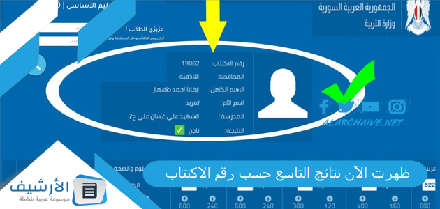 ظهرت الآن نتائج التاسع حسب رقم الاكتتاب