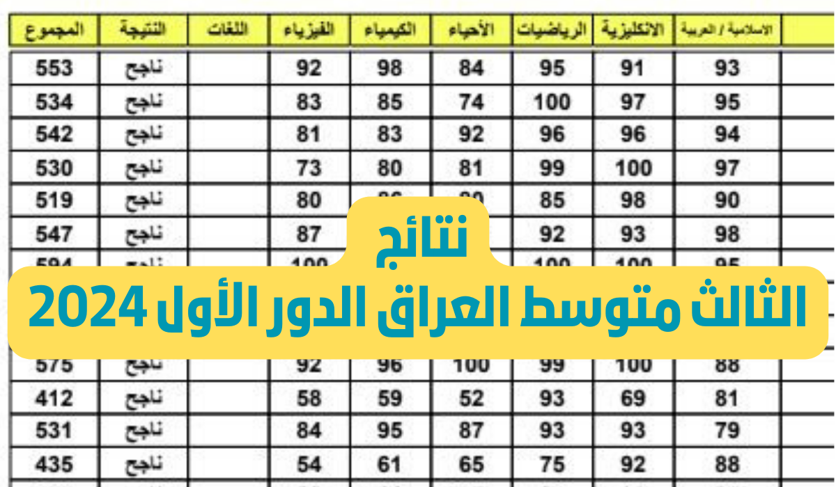 استعلام عن نتائج الثالث متوسط